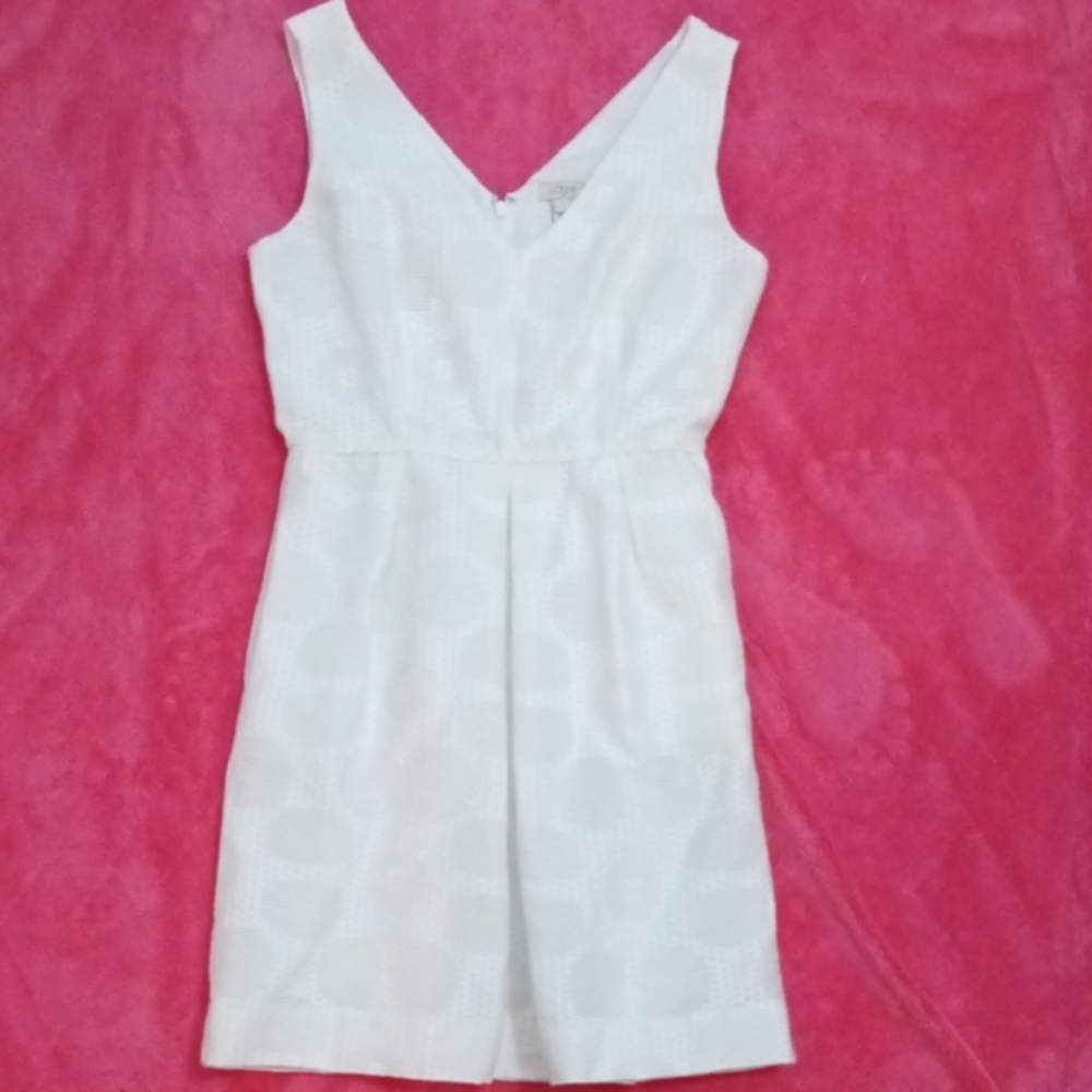 J. Crew White Sheath Mini Dress V-Neck Sleeveless